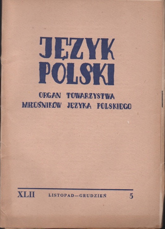 Język Polski XLII, nr 5 (1962)