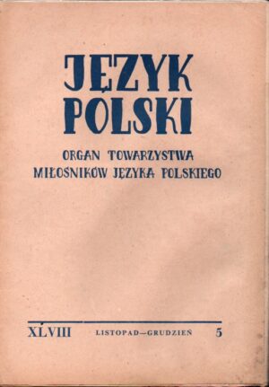 Język Polski XLVIII, nr 1-5 (1968)