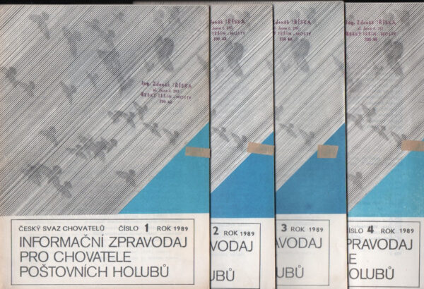 Informační zpravodaj pro chovatele poštovních holubů, rok 1989, č. 1-4